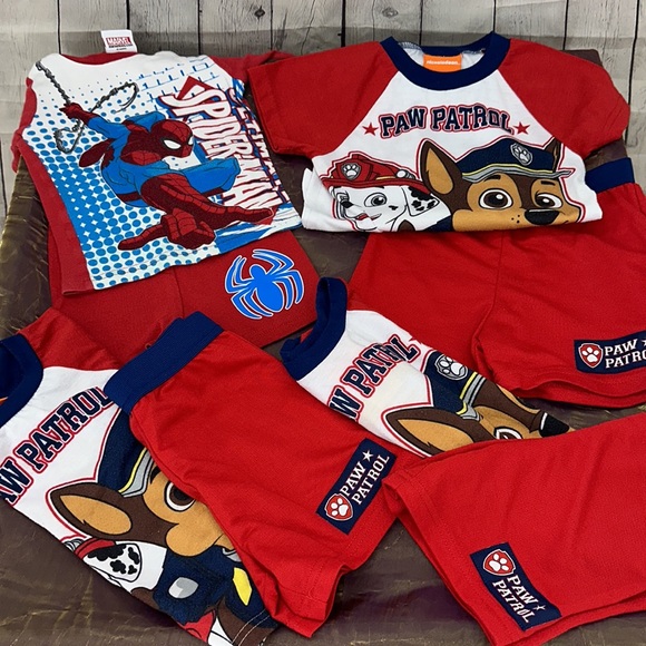 Spider Man Marvel Boys Pajamas Bundle size 2t Ninja turtles paw patrol 12 pc - Picture 2 of 6